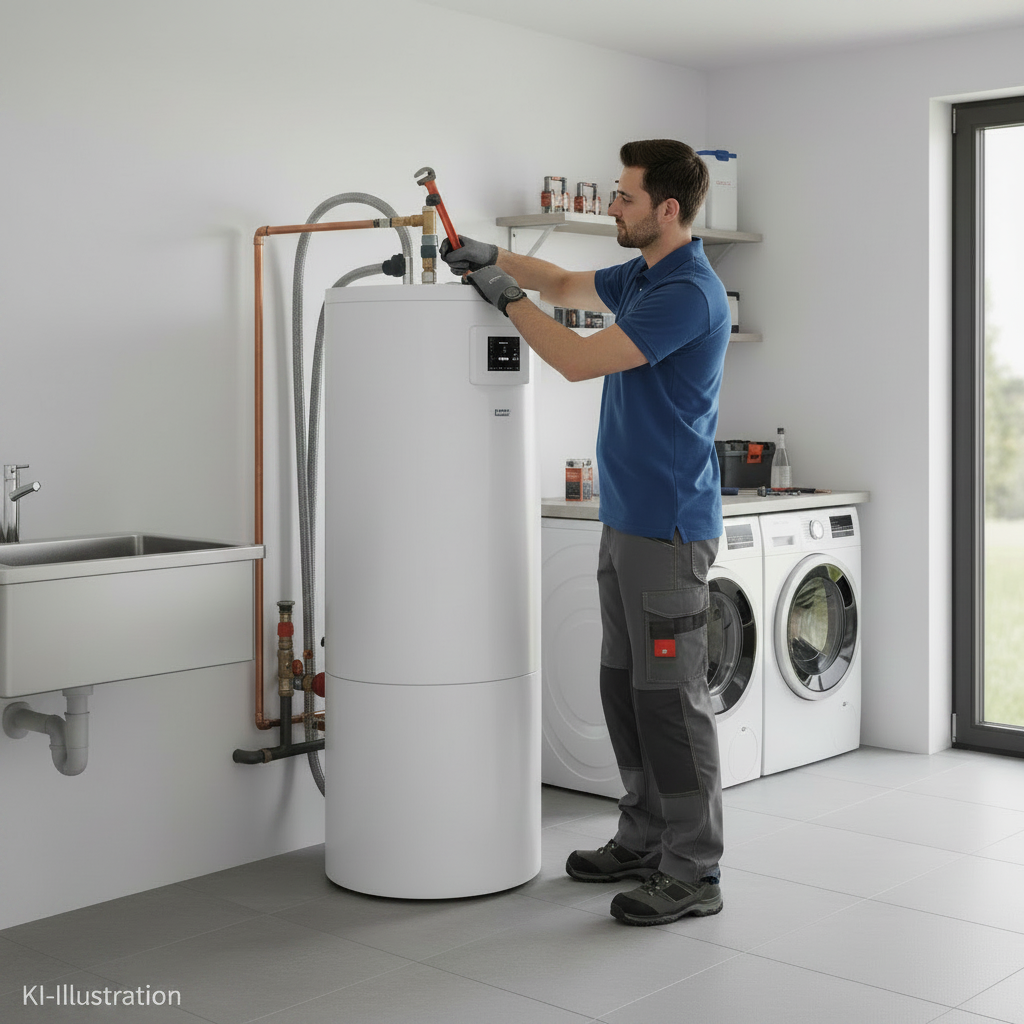 Fachmännische Installation der Brauchwasserwärmepumpe
