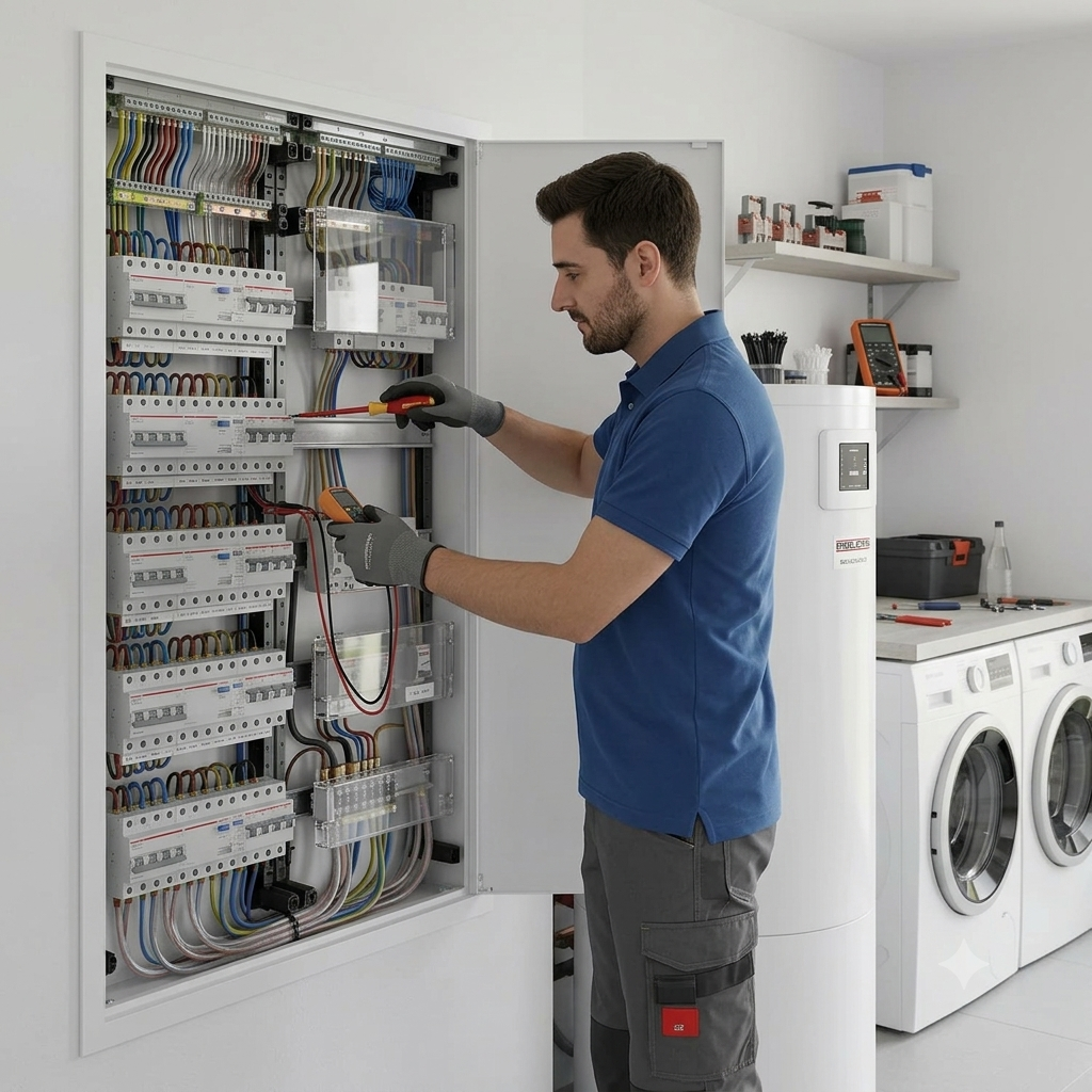 Installation eines Schaltschranks für den zweiten Zählerplatz