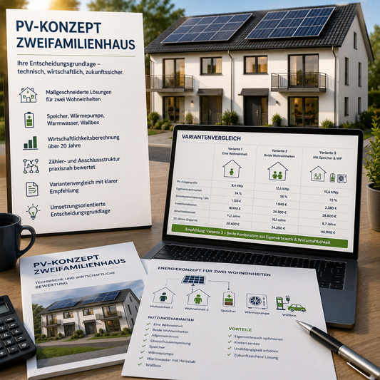 Für ein Zweifamilienhaus - PV-Konzept