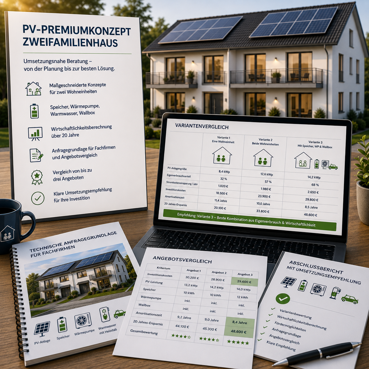 Für ein Zweifamilienhaus - PV-Premiumkonzept